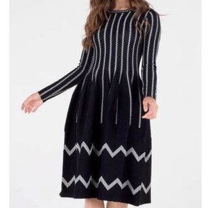 Ginger Knit Vertical Striped Dress